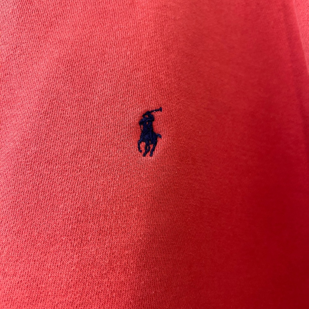 Ralph Lauren Coral Crewneck Sweatshirt with Navy Pony - Picture 3 of 4